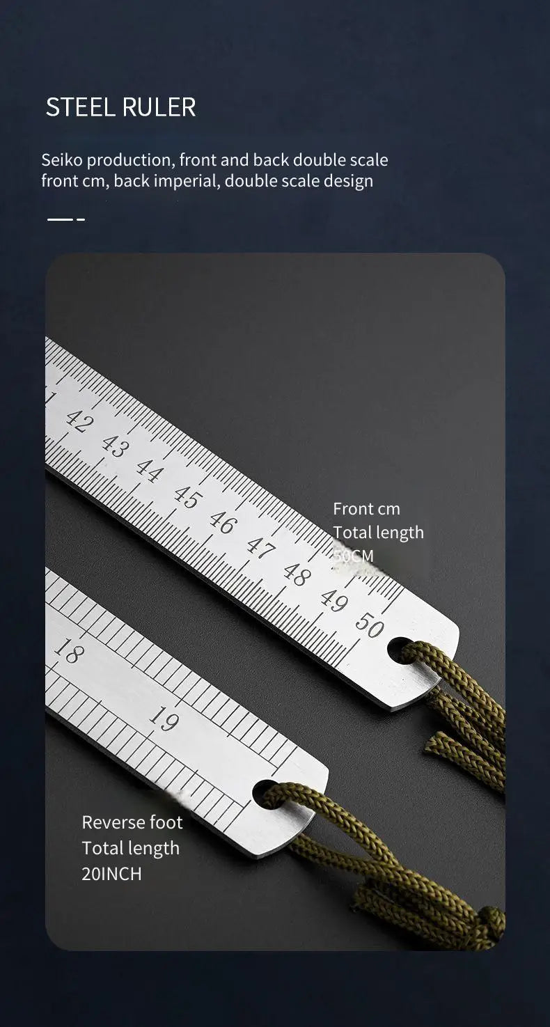 2.5mm Thick 50cm Stainless Steel Ruler Metric Inch Straightedge for Woodworking Construction Drafting Teaching and Measuring