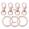 10/20Pcs Swivel Clasps Set Lanyard Snap Hooks with Key Chain Rings Keychain Clip Hooks for DIY Necklace Bracelet Chain Supplies