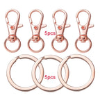 10/20Pcs Swivel Clasps Set Lanyard Snap Hooks with Key Chain Rings Keychain Clip Hooks for DIY Necklace Bracelet Chain Supplies