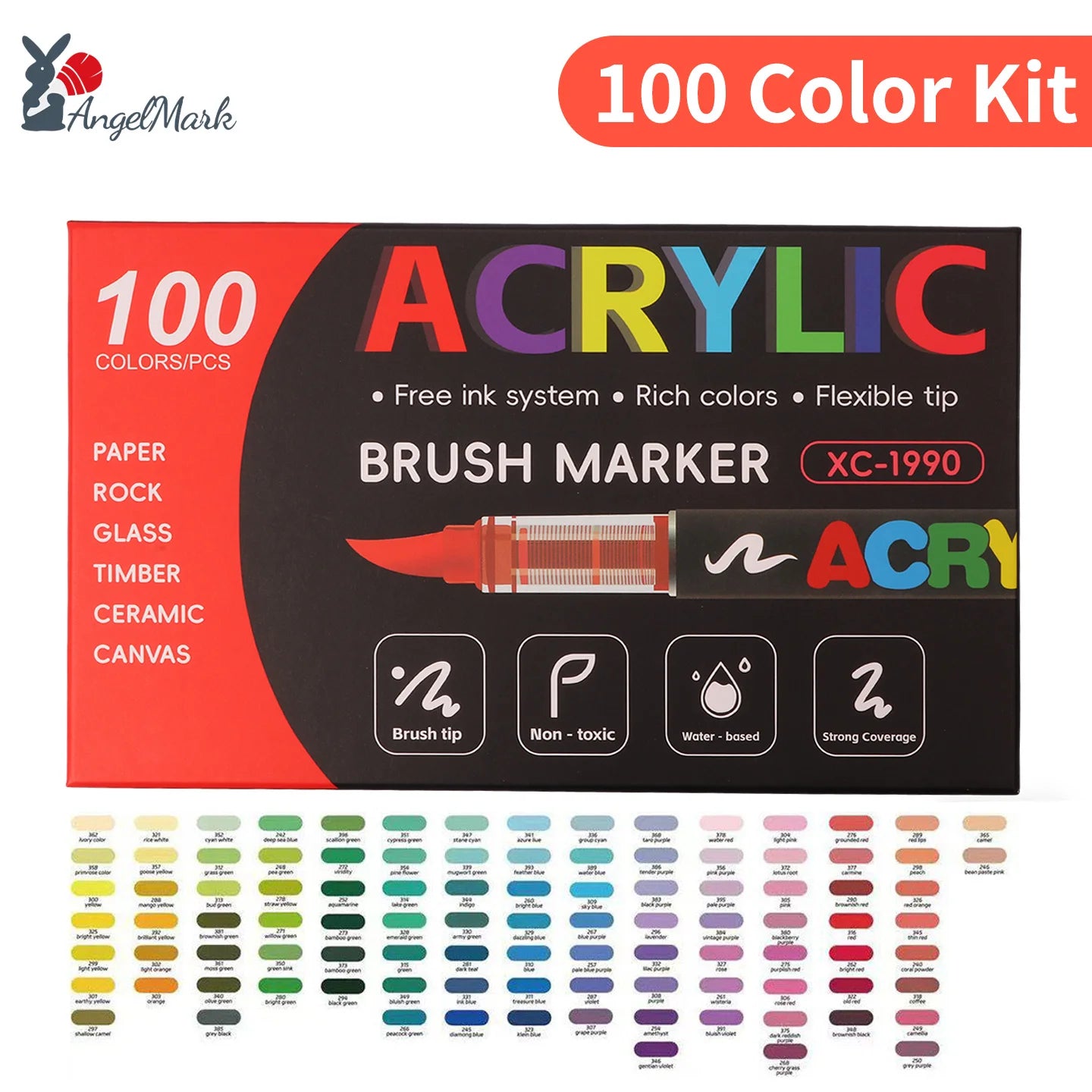 12-168 Colors Acrylic Paint Pen Marker Brush Tip Paint Marker For Rock Painting Wood Canvas Stone Christmas Gift DIY Craft