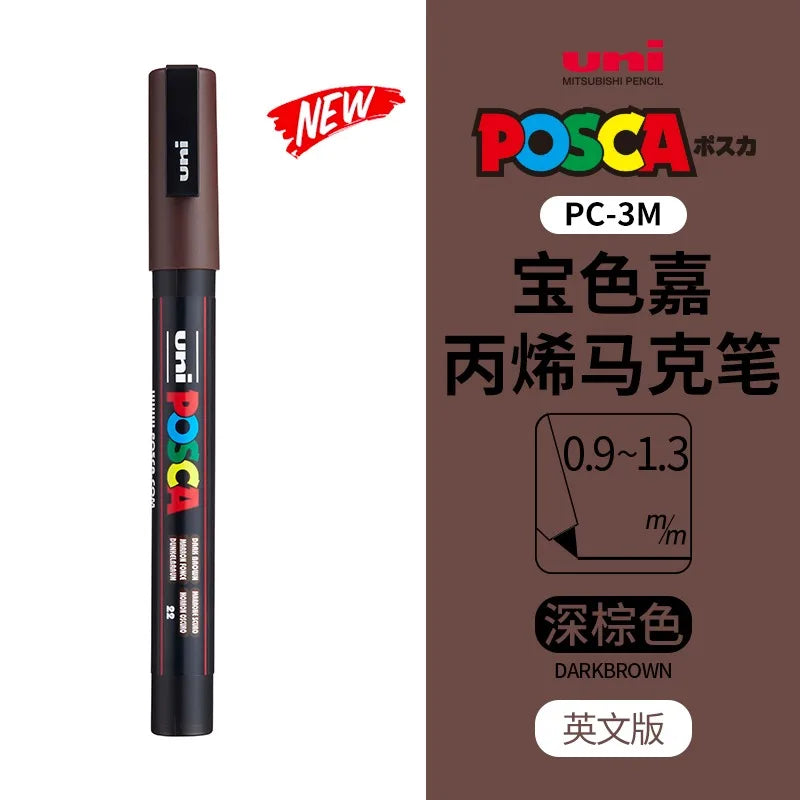 uni POSCA POP Water-Based Marker,Assorted Colors PC-1M/3M/5M 0.7~2.5mm Tips Professional Acrylic Paint Pen for Artists&Designers