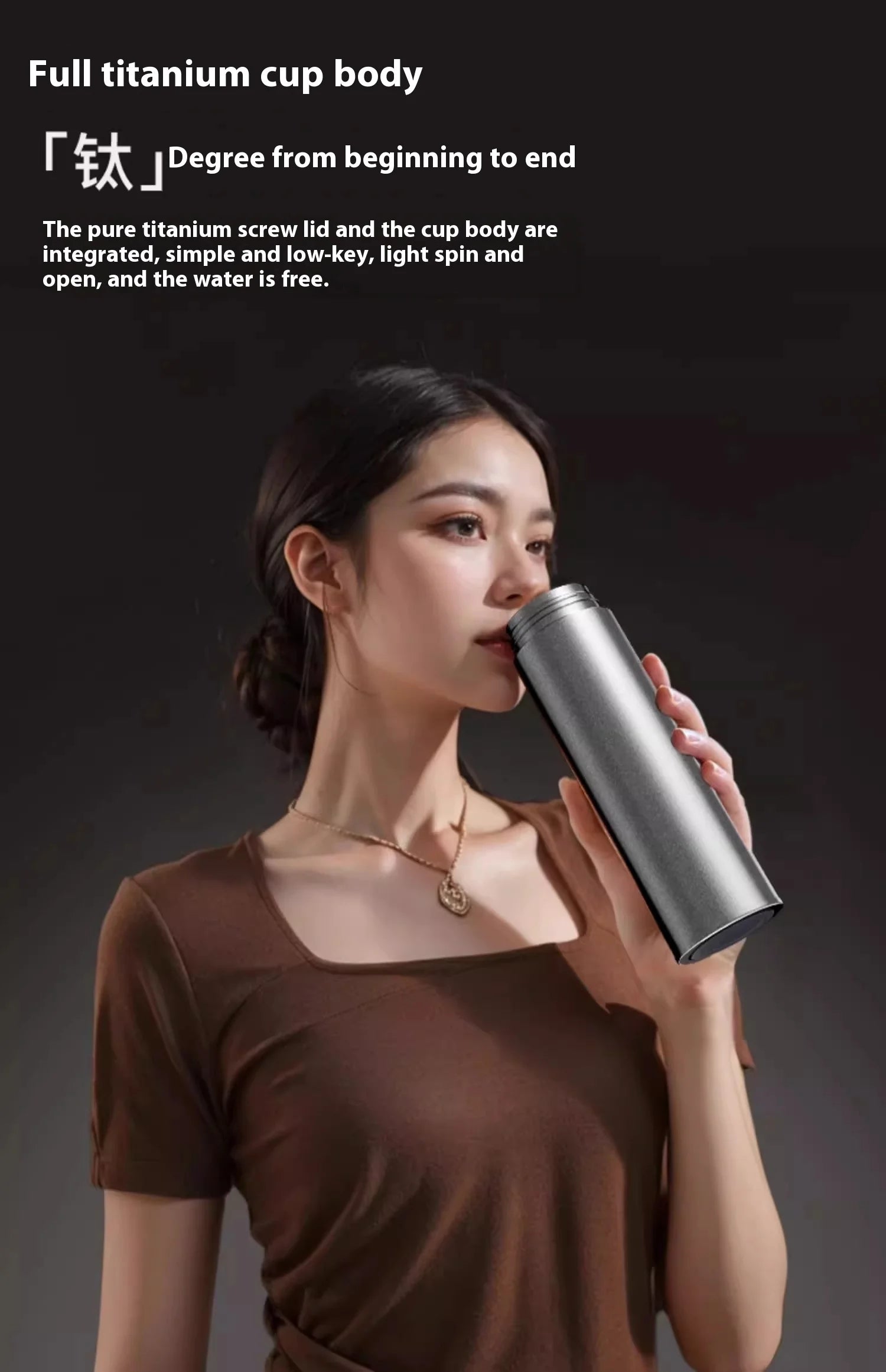 Gianxi Pure Titanium Insulated Cup Men'S And Women'S High-End Water Cup Portable Tea Cup Tea Water Separation Titanium Cup