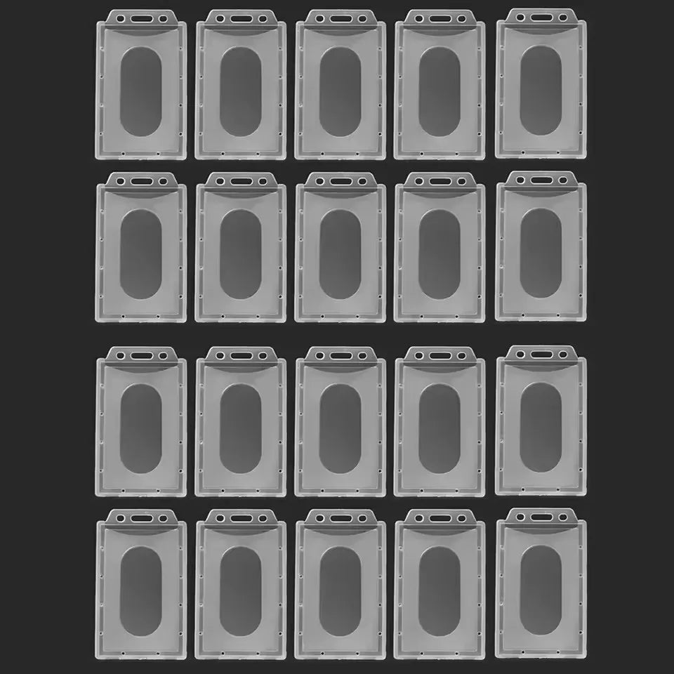20/5/1PCS Waterproof Clear Plastic PVC ID Card Name Badge Holder Transparent Business Card Sleeve Cover for School Office