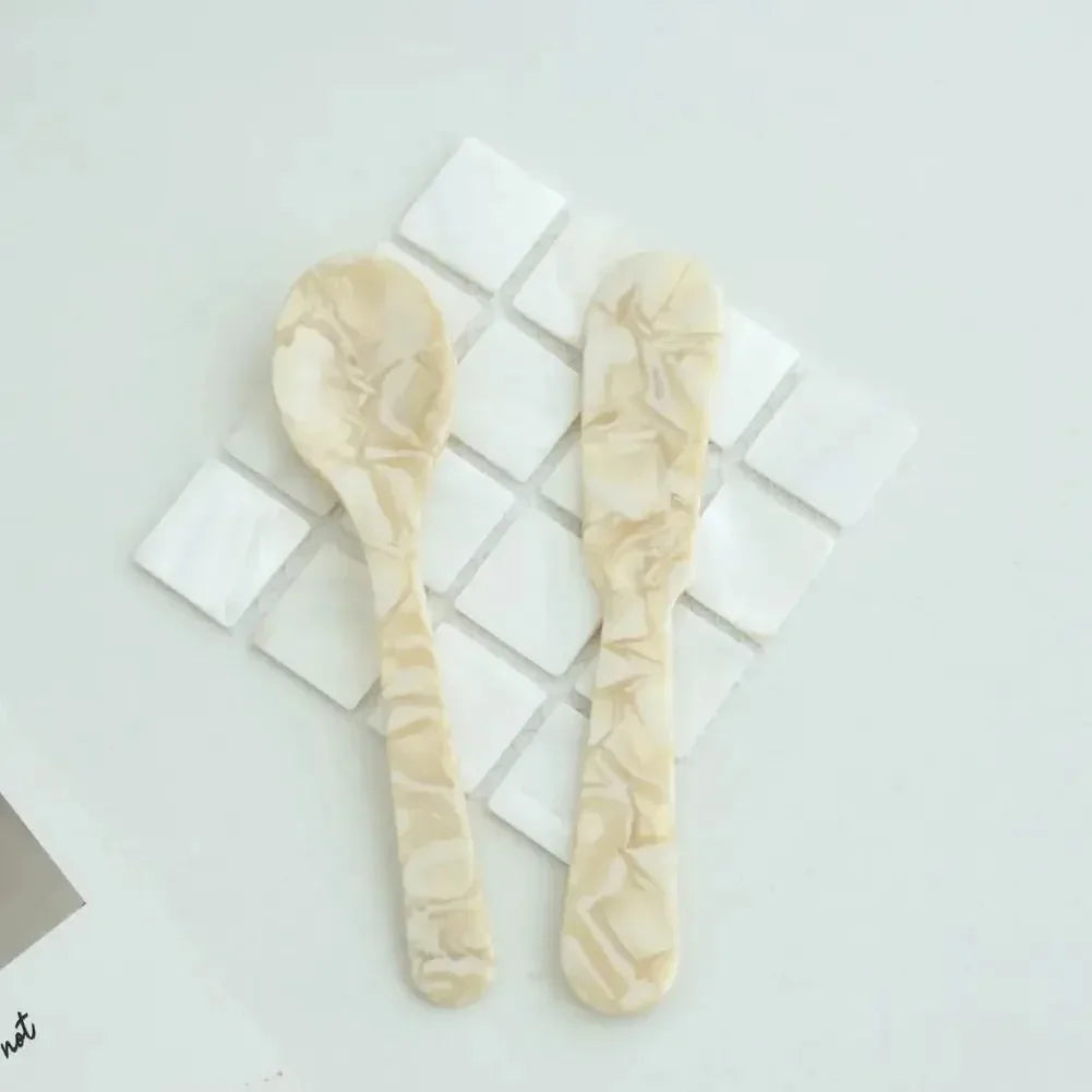 Acrylic Ice Cream Spoon Unbreakable Unique Pattern Tableware Spoon Cake Ice Cream Spoon Butter Cutter
