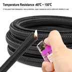 3/8meters PET Braided Cable Sleeve 3mm~32mm Self-Closed Sheath High Protection Wear Resistant Insulated Sleeving Wire Organizer