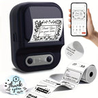 Portable Label Printer Mini Thermal Printe Self-adhesive Inkless 12-58mm Label For School/ Home/ Office/Supermarkets/ Warehouses