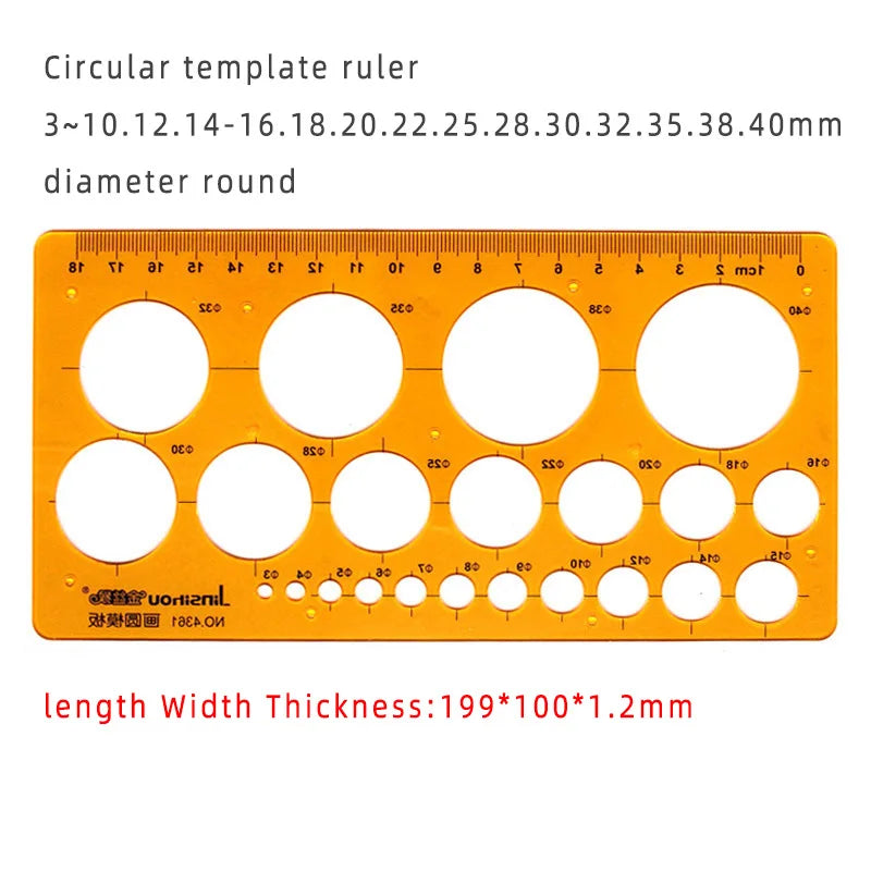 Template Measuring Ruler Circular Oval Ruler Durable K Resin Drawing Design Furniture Architect Template Drafting Ruler