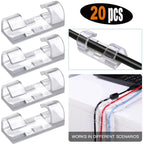 5/20PCS Adhesive Cable Clips Organizer Clips USB Wire Winder Holder Desk Cord Management For Earphone Mouse Cable in Home Office