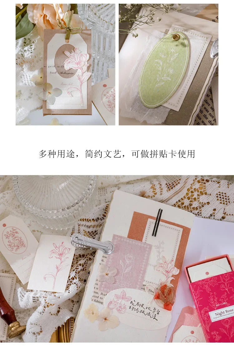 30Pcs Colorful Flower Plant Texture Card Stock Craft Paper Junk Journal Ephemera Forest Leaf Scrapbooking Material Paper Pack