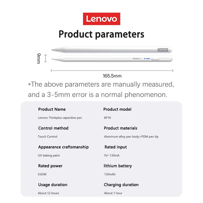 Lenovo Universal BP16 Touch Pen For Tablet Mobile Phone  For Android Ios  iPad Accessories Drawing Tablet Stylus Pen
