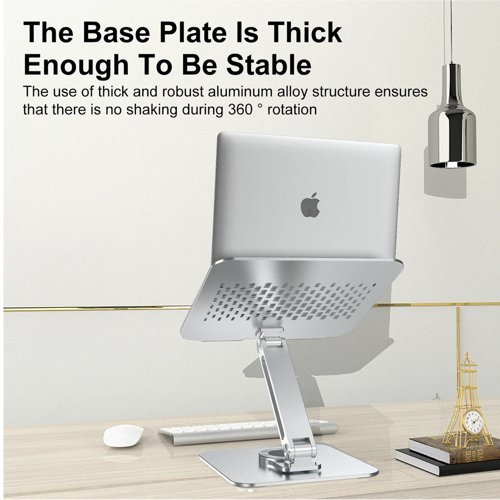 360° Rotatable Stand Metal Aluminum For Laptop Holder Adjustable Anti-Slip Silicone Base Stability for Tablet ﻿Portable Monitor