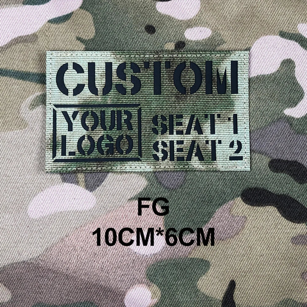 Custom Laser Cutting IR IFF Infrared Reflection Patch Name Tapes Tag Brand Black Letters