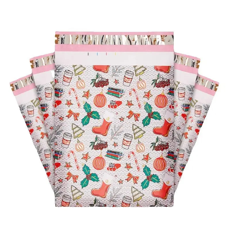 100PCS Poly Mailer Adhesive Envelope Courier Print Bag DIY Lady Panties Dress T-shirt Wedding Xmas Gift Box Packaging Pouches