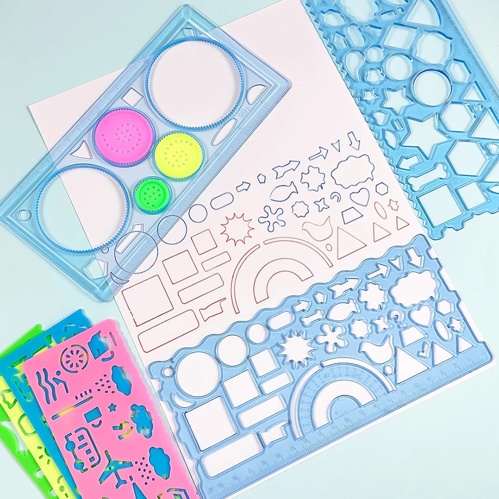 7-in-1 Spirograph Stencil Drawing Ruler Set For Children