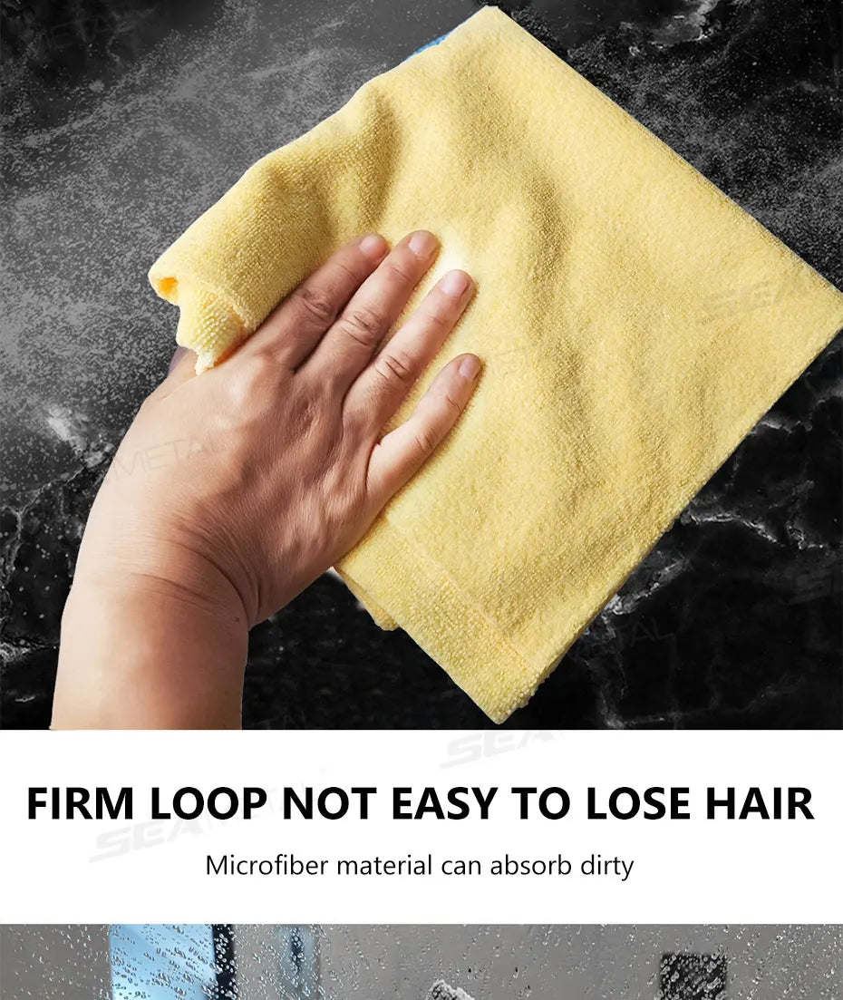 SEAMETAL 3/5/10pcs Car Wash Microfiber Towel Soft Edgeless Car Polishing Cloth Waxing Towel 40X40CM for Car Cleaning Accessories