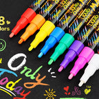 8 pcs Liquid Chalk Markers-Washable & Wet Erase Chalk Maker Pens For Blackboard Whiteboard Light Bulb Glass Window Graffiti Art