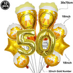50th Birthday Party Supplies for Men Women Black and Gold 50 Years Old Party Paper Plates Cups Napkin Tablecloth Tableware Decor