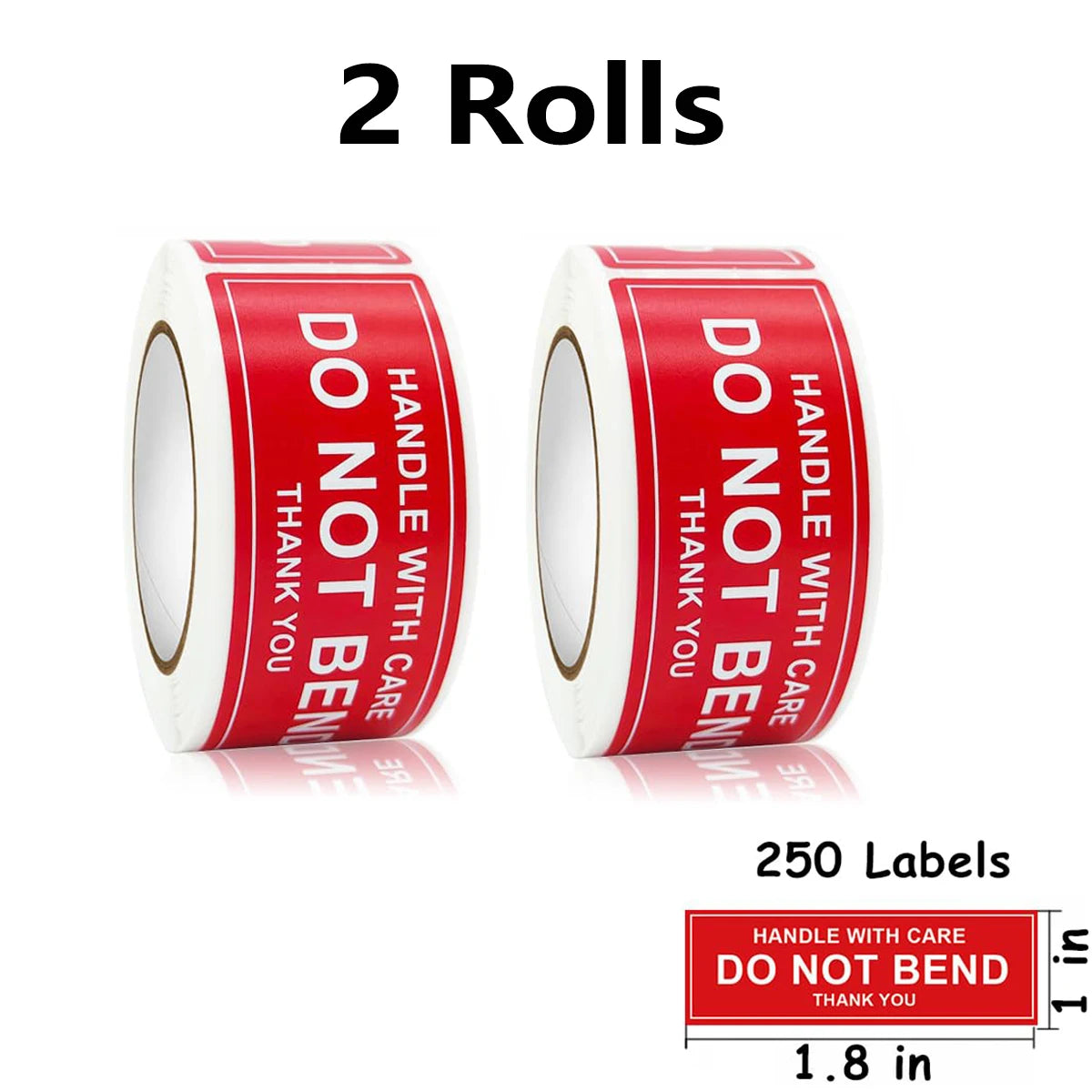 2"x 3" Fragile Stickers 500 Labels Per Roll Strong Adhesive (Handle with Care,Thank You) Labels for Shipping Moving,Do Not Bend
