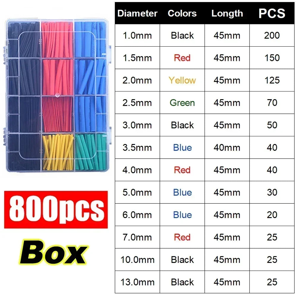 Heat Shrink Tubes Set Retractable for Cables Retractable Heat Pipe Wire Heat-shrinkable Sheath Case Tube Heat Shrink Tubing Set