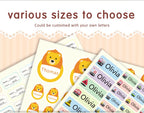 Custom Transparent Self-adhesive Baby Name Sticker Customised Kindergarten Tag in Hebrew Personalized Waterproof Stickers Label