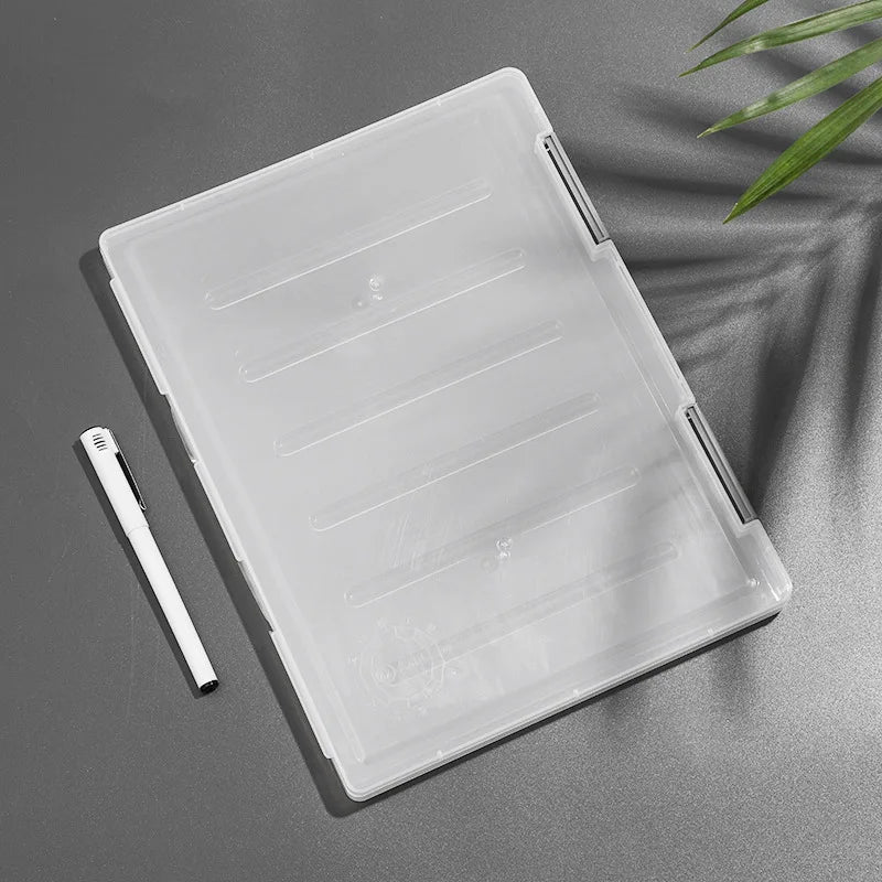 Transparent Thicken A4 File Box Plastic Office Document Sorting Storage Box Buckle Design Book File Archive Seal Boxes Organizer