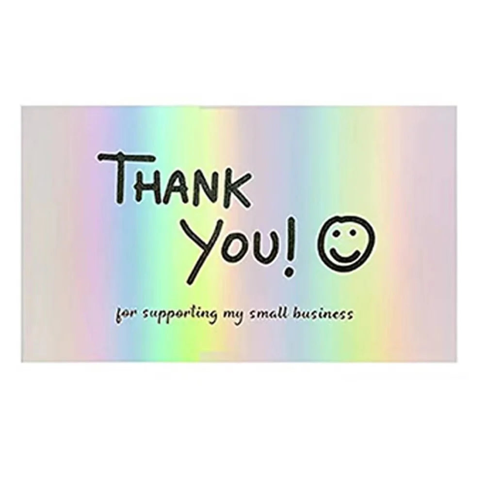 10-50pcs Thank You Cards For Small Business Colorful Laser Paper Thank You For Your Order "Beyond Grateful" Cards