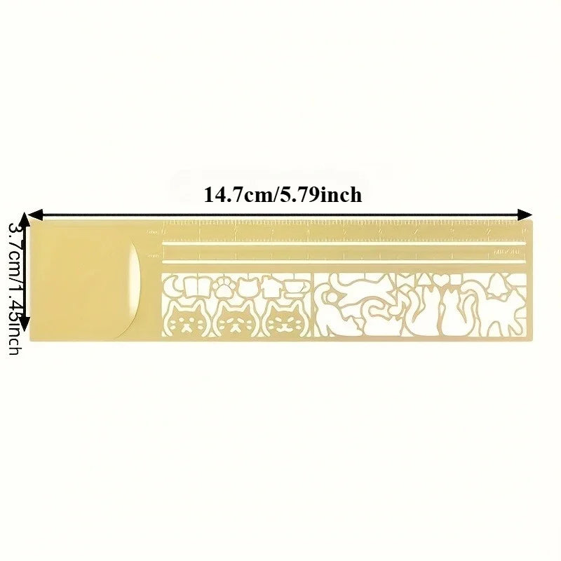 Japanese Cat Template Hand Account Multifunctional Ruler Ruler Cat Pattern High Aesthetic Value Gift Giving