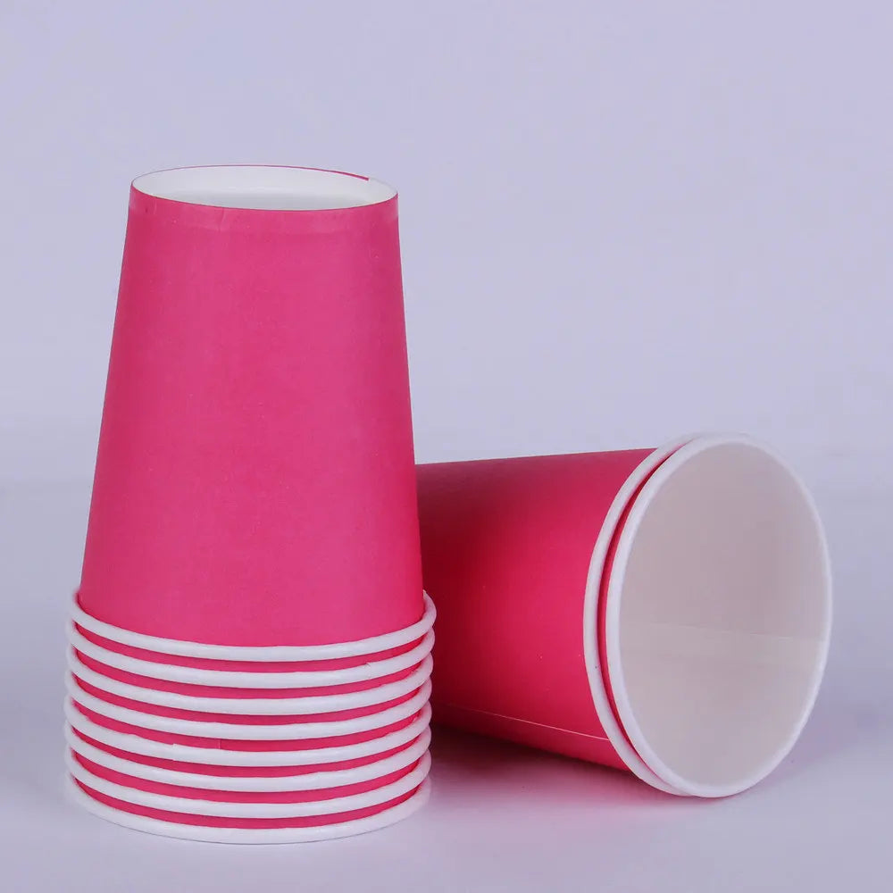 Solid Color Disposable Tableware Set Party Supplies Paper Plates Cups Wedding Birthday Party Decorations Adult Favor