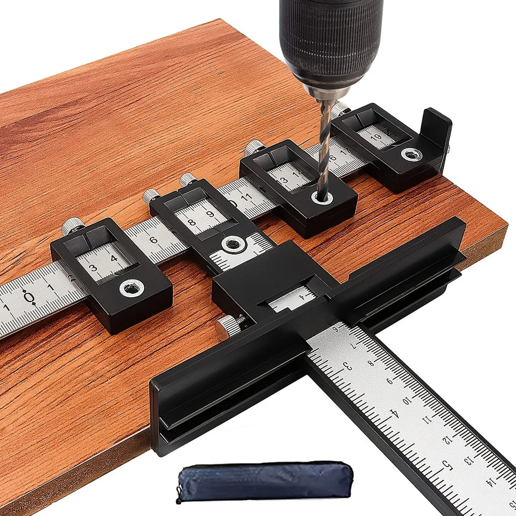 Cabinet Hardware Jig Tool - Wood Drilling Dowelling Guide for Installation of Handles Knobs on Doors and Drawer,Black