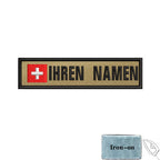 1PC 10cmX2.5cm Custom Name Flag Patch Badge Khaki Iron On Or Hook Loop Netherlands Russia Lithuania France Italy Spain Israel