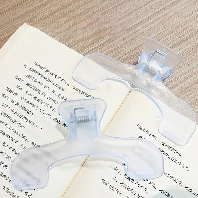 1Pcs Simple Fixed Book Clips Frosted Transparent Page Holder For Reading Tool Memo Clip Desk Accessories Practical Note Holder