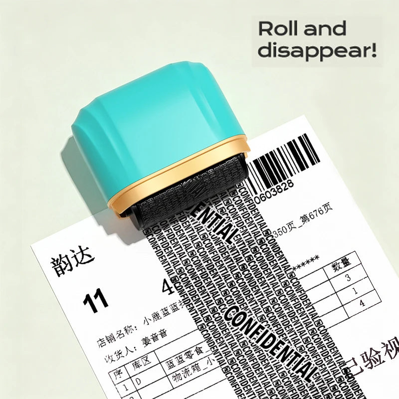 Wide-sized Privacy Roller Seal Refillable Ink Garbled Code Stamp Anti-Leakage for Express Information Protection