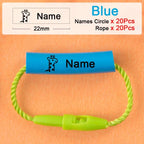 20pcs Baby Shoes Schoolbag Cup Clothes Name Sticker Waterproof Tag Rope Baby Name Ring Children Customized Name Label Pendant