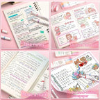 Kawaii Flowers Line Shaped Highlighter Pens, Roller Tip, Curve Liner, Marker for Writing, Journaling,Drawing Stationery, 6Pc Set