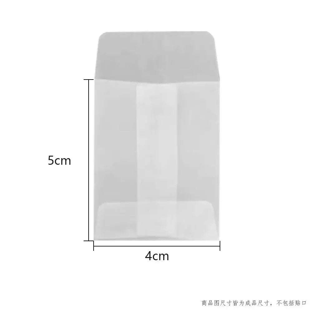 50pcs/lot Translucent Mini Envelope Jewelry Storage Bag for Card Earring Necklace Gift Packaging Bags Wedding Wedding Envelopes