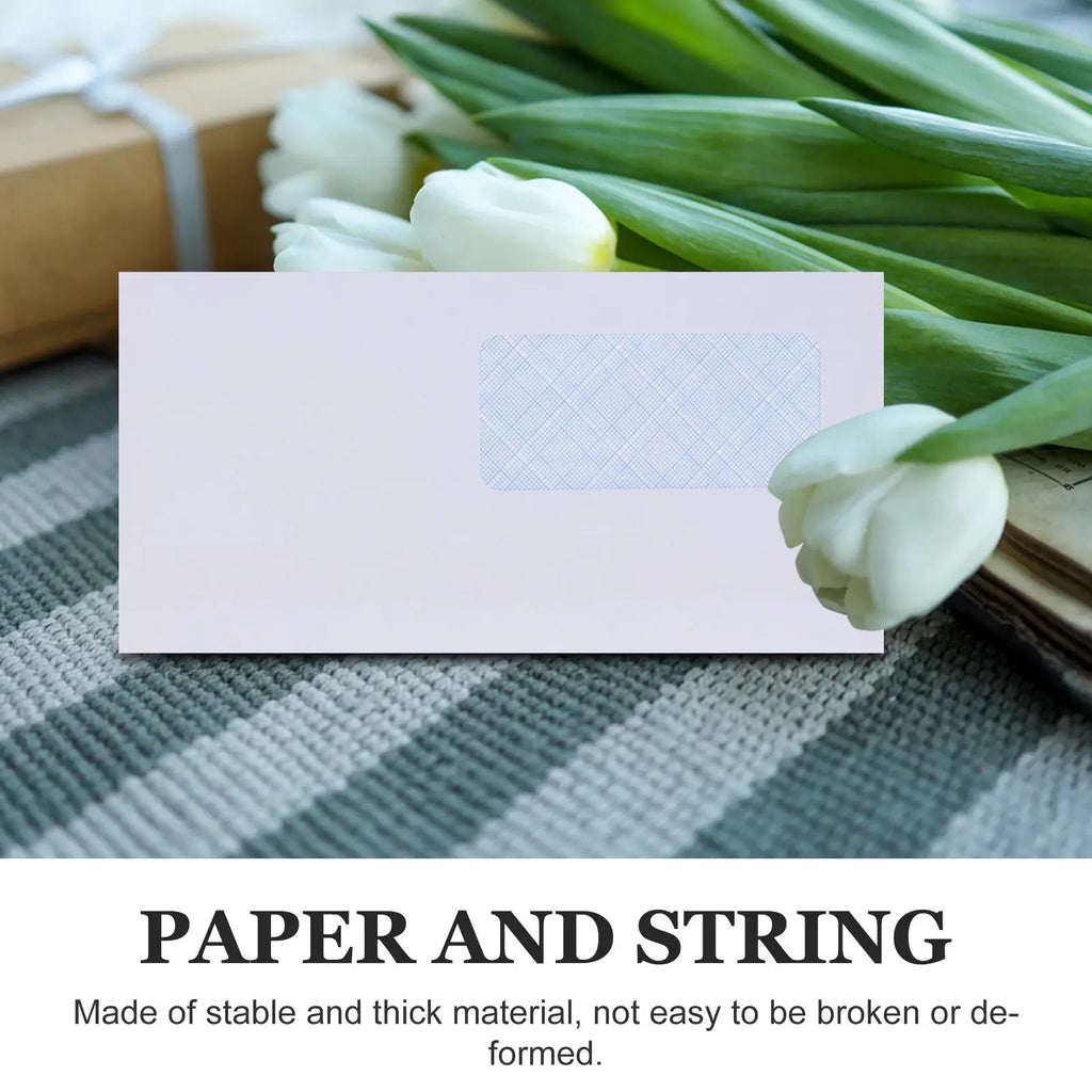 50Pcs Peel and Seal Security Envelopes with Left Window for Invoices Statements Checks Confidential Storage