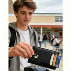 Personalized Leather ID Card Holder Superhero Mask Design Perfect Gift Travel Wallet ID Cover Trendy Youth