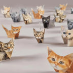 Creative DIY Paper Cats 50 Sheets DIY Origami Paper Handmade DIY Paper Cat Dog Dinosaur Fun Art Craft Folding Animal Folding Set