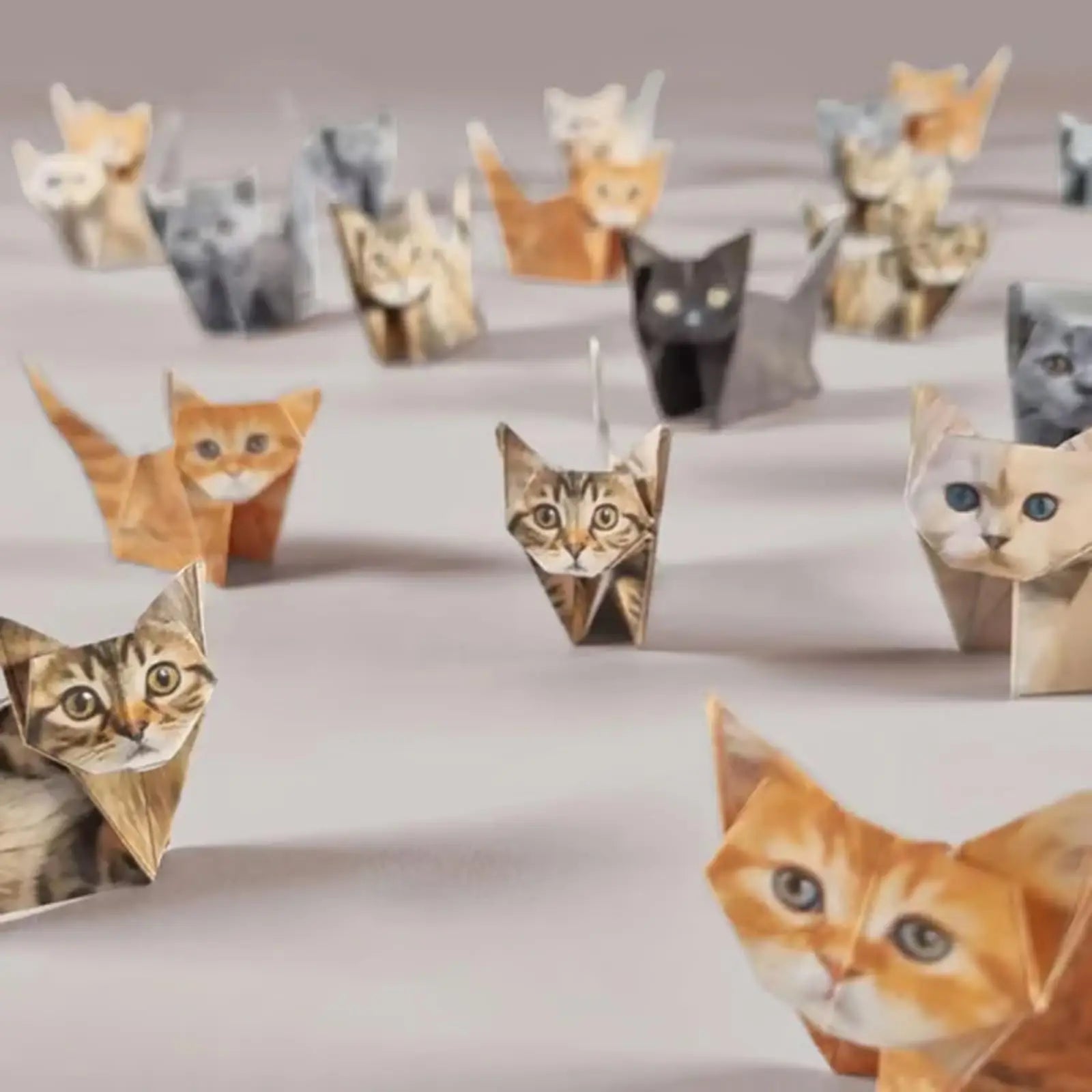 Creative DIY Paper Cats 50 Sheets DIY Origami Paper Handmade DIY Paper Cat Dog Dinosaur Fun Art Craft Folding Animal Folding Set