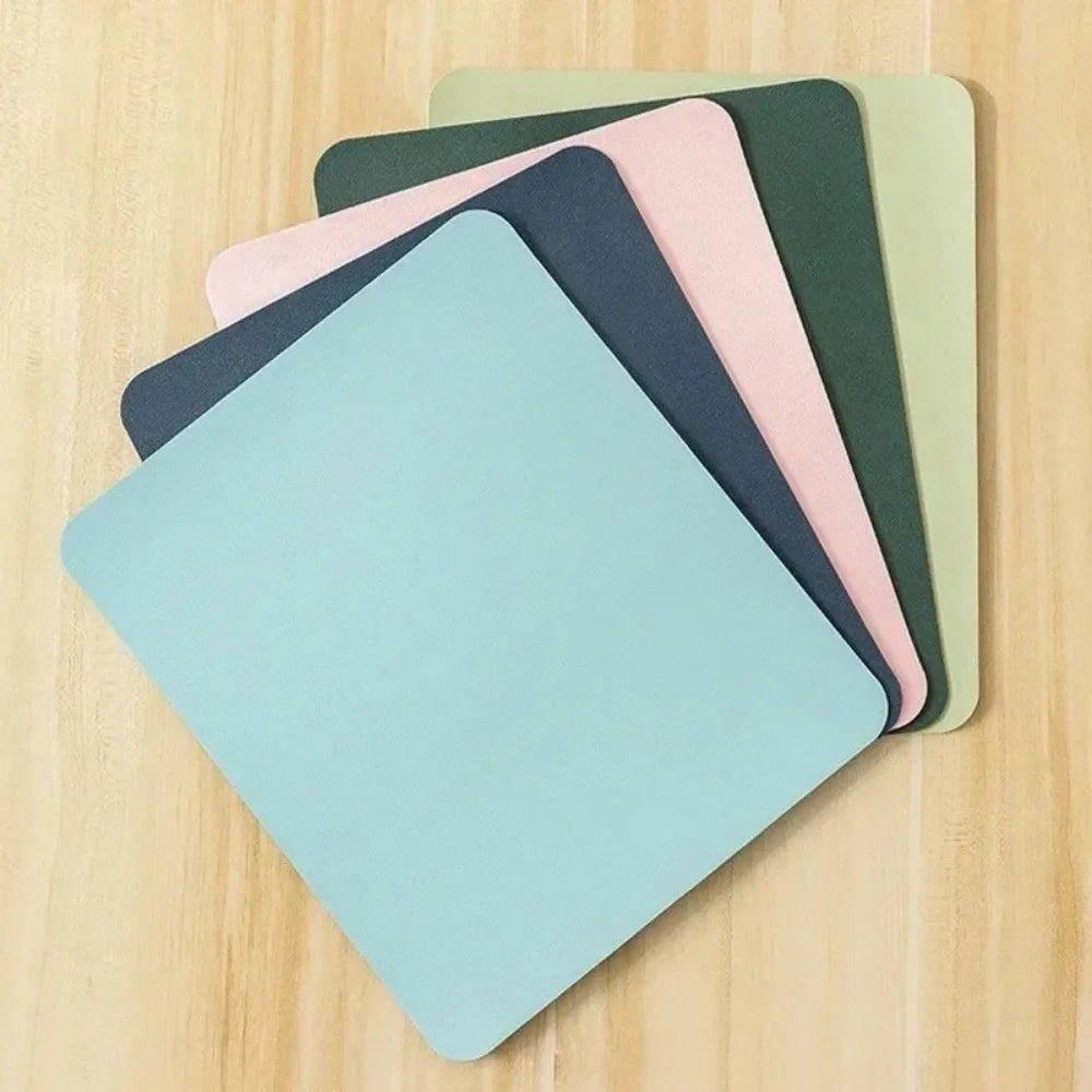 Small Size Office Home Mouse Pad PU Non-Slip Gaming Desktop Mouse Pad Waterproof Anti-Scratch Easy To Clean Mat For PC Laptop
