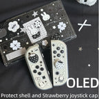 New In Stock Miffy Co-Branded Nintendo Switch OLED NS NS2 LITE Protective Case Glitter Handle Cover Transparent Black White Gift