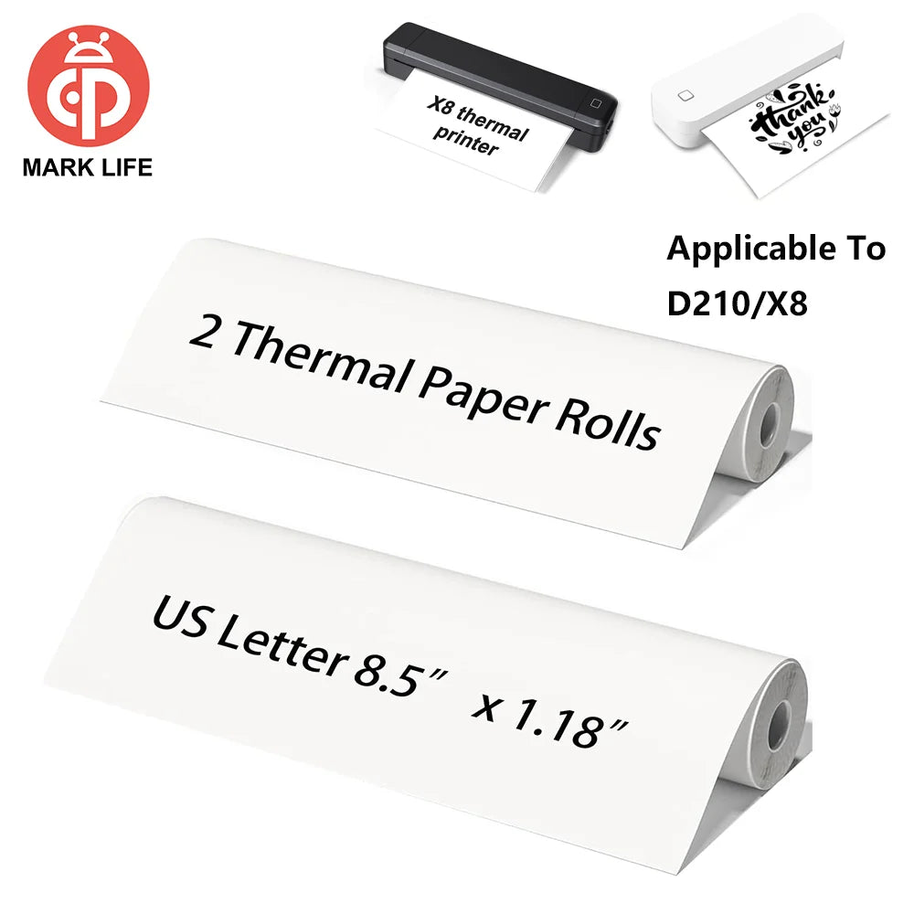 Marklife Thermal Inkless Printer A4&Tattoo Maker Mini Portable Bluetooth Wireless Used For School Office Small Business Machine