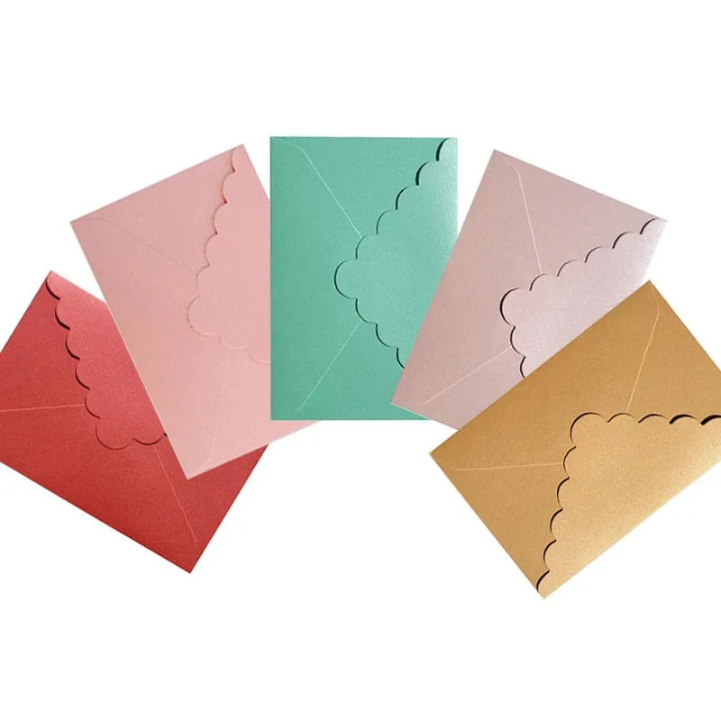 10Pcs Creative Wave Pattern Pearlescent Triangle Envelope Letterhead Special Design Envelope Dropshipping 11*16cm