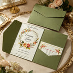 30pcs 18x13cm Green Envelopes for Wedding Invitation Small Business High-grade 250g Paper Stationery Supplies Storage Bag
