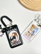 Cute Simple Protective Card Holder with Keychain Colorful Star Retractable Spring Lanyard ID Card Photo Postcard Holder Charms
