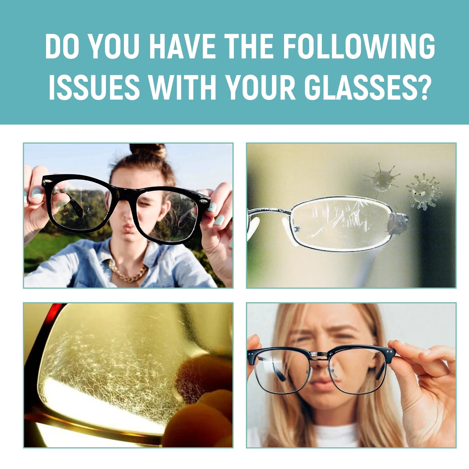 Eyeglass Lens Cleaner Spray Anti Fog Glasses Care Instant Clear Vision Oil Stain Remover Sunglasses Screen Cleaning Kit 100ml
