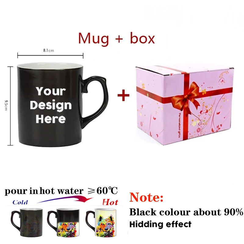 Personalised Magic Mugs Custom Colour Changing Cup Heat Activated Any Image Photo Or Text Printed On Mug Dad Mothers Day Gift