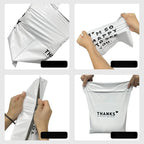20Pcs/Pack White Color Thicken Express Bag THANKS Printing Waterproof Clothing Parcel Packaging Bags Envelope Courier Pouch