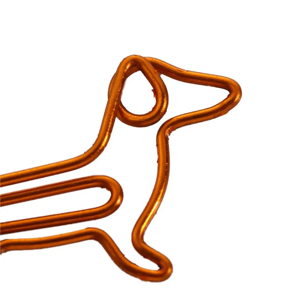 1 Pack Golden Dachshund Paper Clips Cartoon Creative Animal Special-shaped Bookmark Clip Paper Clamps