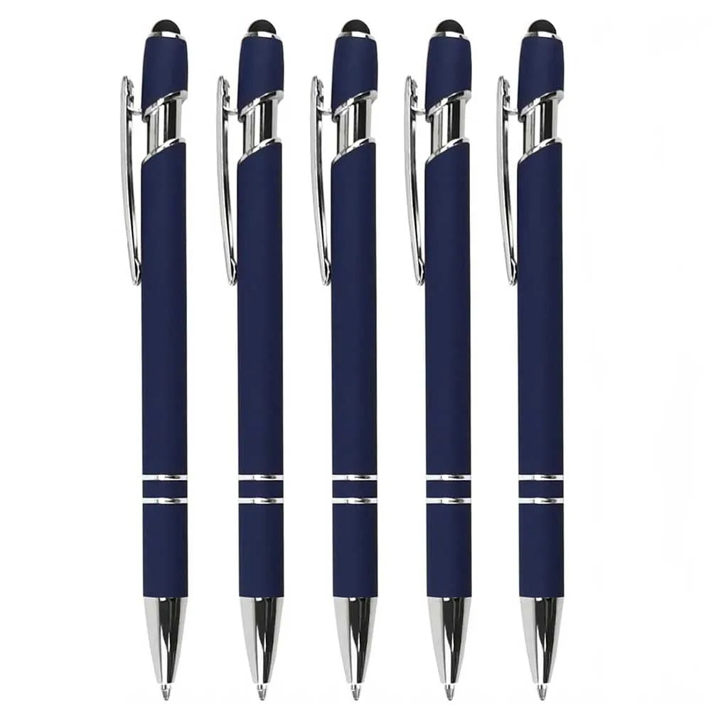 5-10Pieces Ballpoint Pen with Stylus Tip, Metal, 2 in 1 Stylus Ballpoint Pen 1.0 mm Black Ink  for Smartphone, Tablet